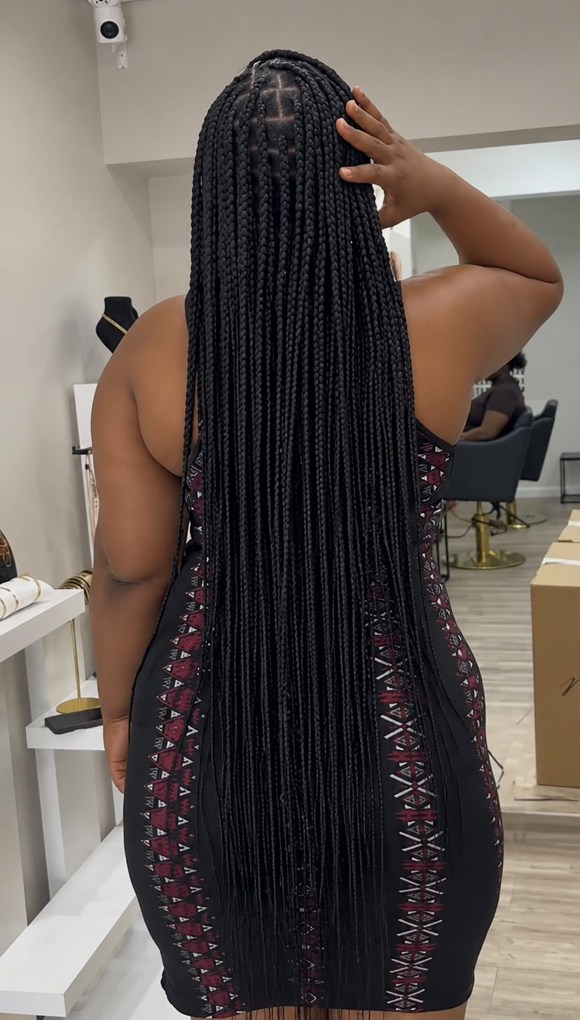 Braids knotless jumbo réalisés chez Divine Extension